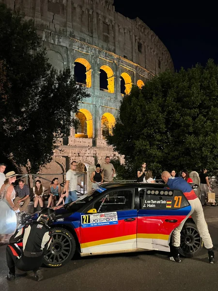 Рим Италия Июля 2023 Года Репетиция Rally Roma Capitale Колизее — стоковое фото