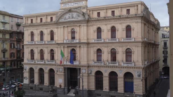 Neapol Włochy Lutego 2024 Neorenesansowym Budynku Dawniej Mieściła Się Lokalna — Wideo stockowe