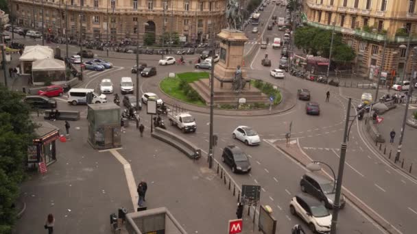 Napoli Talya Şubat 2024 Yukarıdan Giovanni Bovio Eskiden Piazza Borsa — Stok video