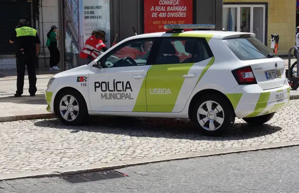 stock image Lisbon, Portugal - May 26, 2024: Lisboa municipal police car