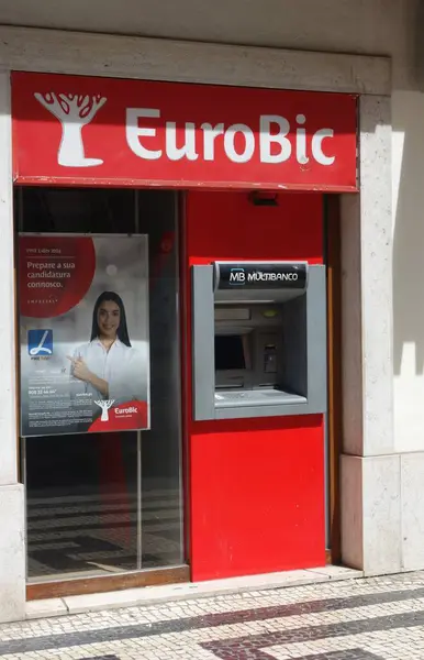 stock image Lisbon, Portugal - May 26, 2024: Eurobic ATM automated teller machine