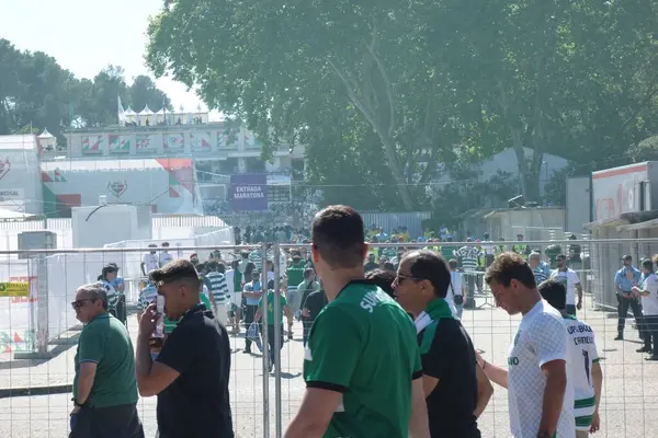 stock image Lisbon, Portugal - May 26, 2024: Crowd of supporters of the Sporting Clube de Portugal football club, Sporting CP, Portuguese sports club based in Lisbon