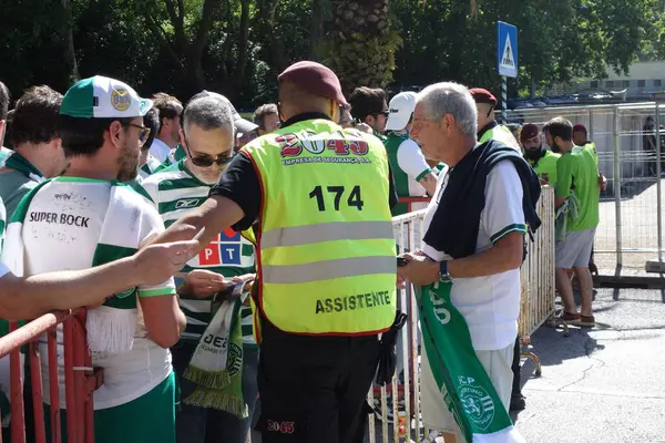 stock image Lisbon, Portugal - May 26, 2024: Crowd of supporters of the Sporting Clube de Portugal football club, Sporting CP, Portuguese sports club based in Lisbon