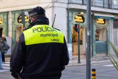 Lizbon, Portekiz - 11 Aralık 2024: Lizbon Belediye Polisi