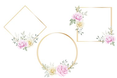 Suluboya Çiçek Yaprakları Sınırlar 