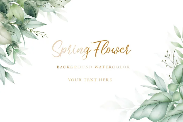 Akvarell Viráglevelek Esküvői Kártya Design — Stock Vector