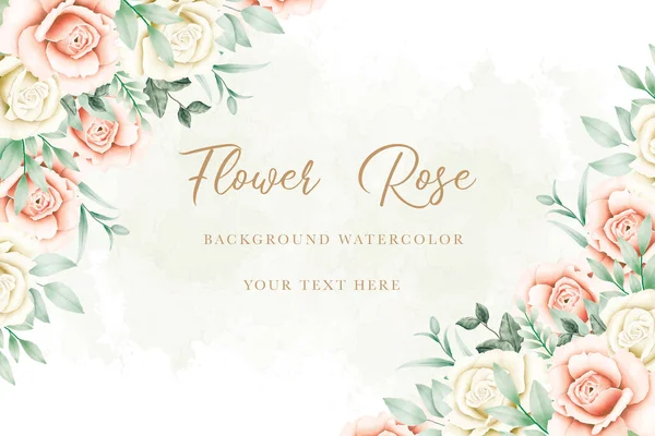Aquarell Blumenblätter Hochzeitskarte Design — Stockvektor