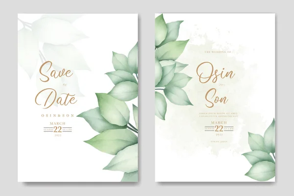 Hochzeitseinladungskarte Mit Floralem Rosenaquarell — Stockvektor