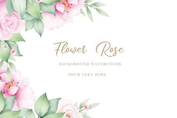 背景植物玫瑰水彩画 — 图库矢量图片