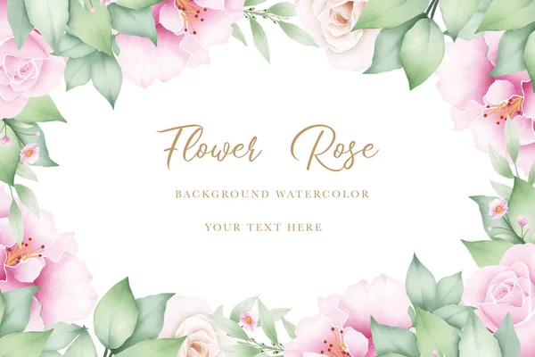 Fond Floral Rose Aquarelle — Image vectorielle