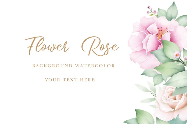 Fond Floral Rose Aquarelle — Image vectorielle