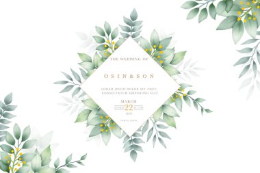 Arkaplan Yeşil Yapraklar Watercolor tasarımı