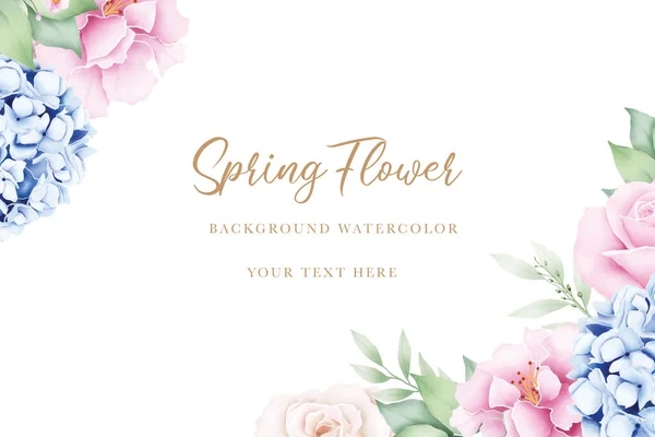 Belles Fleurs Fond Aquarelle — Image vectorielle