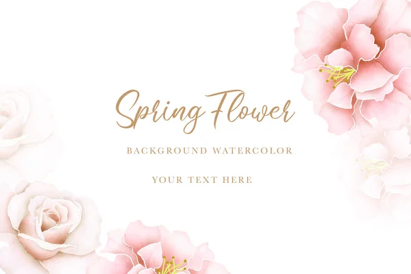Belles Fleurs Fond Aquarelle — Image vectorielle