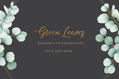 El çizimi okaliptüs suluboya ile zarif çiçek arkaplanı  