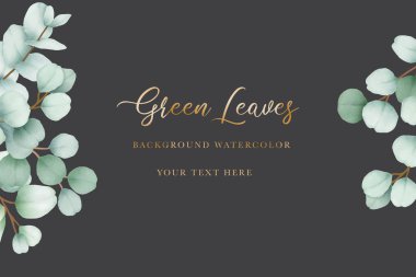 El çizimi okaliptüs suluboya ile zarif çiçek arkaplanı  