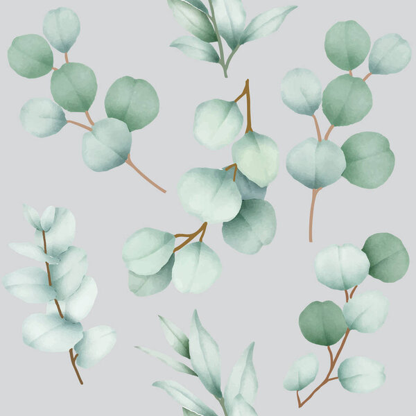 Elegante Nahtlose Muster Grüne Blume Und Blätter — Stockvektor