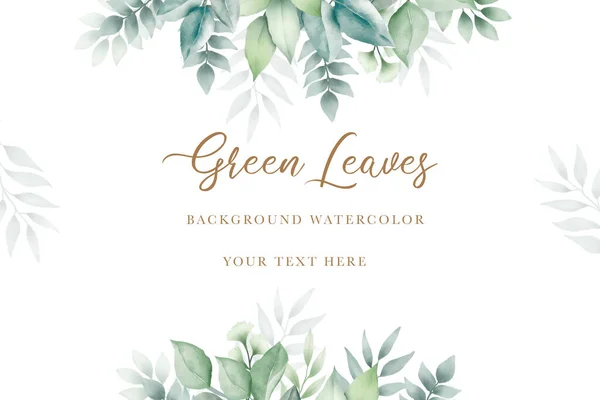 Yeşil yapraklı doğa arkaplanı suluboya