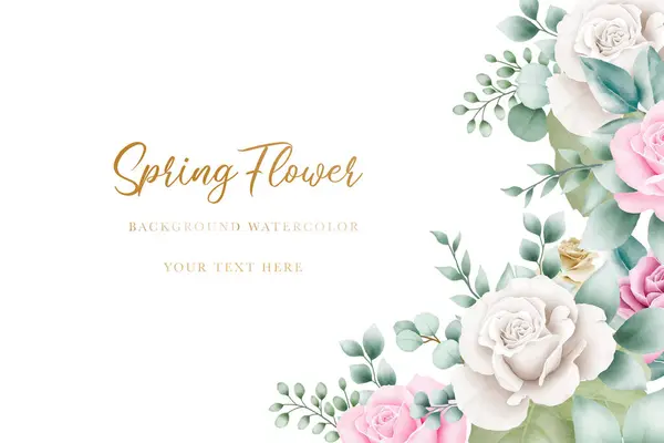 El çizimi güller arka plan suluboya tasarımı