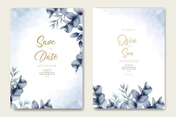 Suluboya Donanma Mavisi düğün davetiyesi şablonu