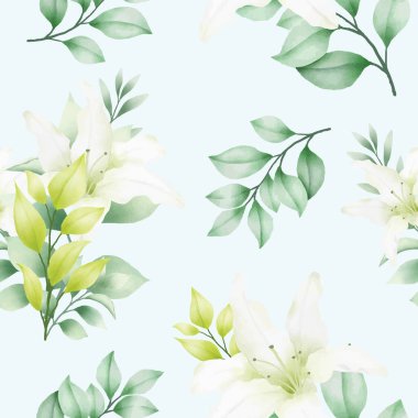 El çizimi suluboya çiçek gülleri pürüzsüz desen