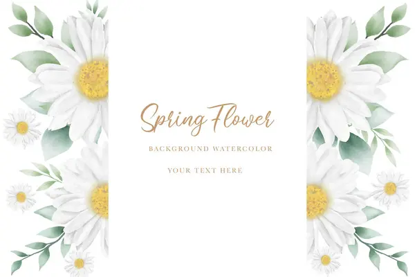 El çizimi suluboya papatya çiçeği arka planı