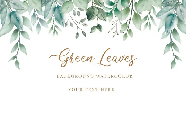 güzel yeşil yapraklar arka plan suluboya