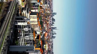  İtalya 'da Milan Skyline, İtalya' da Milan Portello, İHA görüntüleri. Yüksek kaliteli FullHD görüntüler