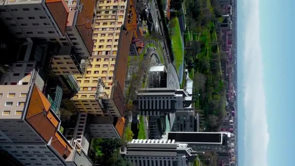 Imágenes Verticales Portello Milan Milano Skyline Secuencias Video Drones Imágenes — Vídeo de stock