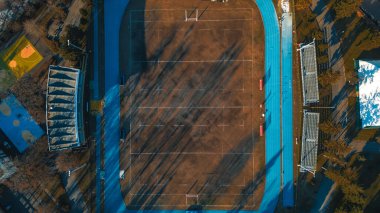 Centro Sportivo Comunale di San Donato, Milano, İtalya. Parco Enrico Mattei. Ragbi Stadyumu Amerikan Futbol ve Atletizm Stadyumu. 