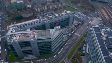 Havadan bakıldığında Santa Giulia yeni yerleşim bölgesi ve iş bölgesi Milano, İtalya, Lombardy 'de.
