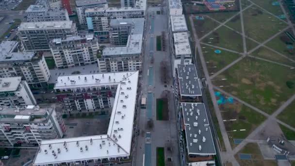 Luchtfoto Santa Giulia Nieuwe Woonwijk Zakenwijk Milano Italië Lombardije — Stockvideo