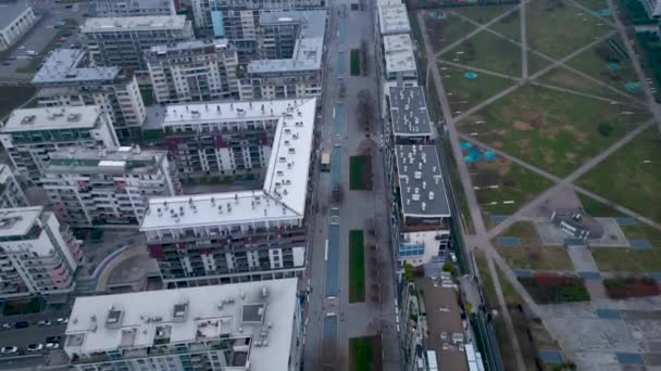 Luchtfoto Milaan Santa Giulia Een Woonwijk Aan Zuidoostelijke Rand Tussen — Stockvideo