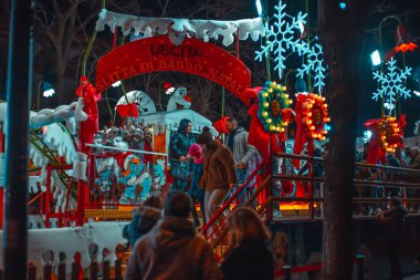  Villaggio delle Meraviglie. Noel Köyü Milano, İtalya 03.01.2024. Yüksek kalite fotoğraf