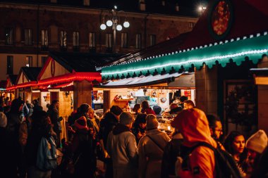 Christmas market in Europe, Italy, Milan 27.12.2023. High quality photo clipart