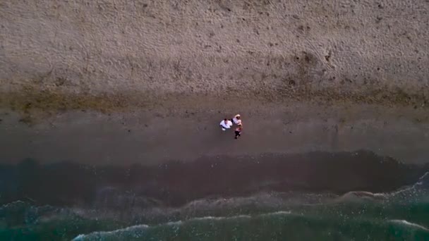 著名度假胜地里米尼的空中景观 无人机中枪了夏天的背景八月的海岸亚得里亚海意大利 Rimini Emilia Romagna — 图库视频影像