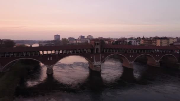 Talya Nın Ortaçağ Şehri Pavia Nın Insansız Hava Aracı Görüntüsü — Stok video