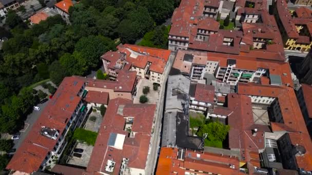 Luchtfoto Architectuur Landschap Van Novara City Piemonte Italië Basiliek Saint — Stockvideo