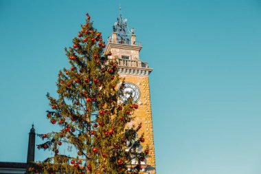 Bergamo, İtalya, Lombardy. Eski kasaba. İtalya 'nın en güzel şehirlerinden biri. Noel tatili 25.12.2023. Yüksek kalite fotoğraf