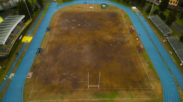 Estádio Rugby Drone Regby Field Foto Dal Drone Della Partita — Vídeo de Stock