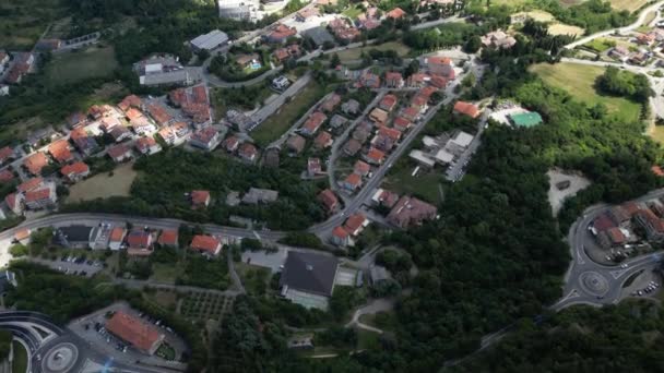 Drone Beelden Van San Marino Cityscape Guaita Fort Top Van — Stockvideo