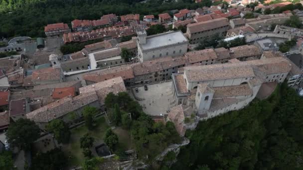 San Marino Cityscape Insansız Hava Aracı Görüntüleri Guaita Dağı Nın — Stok video