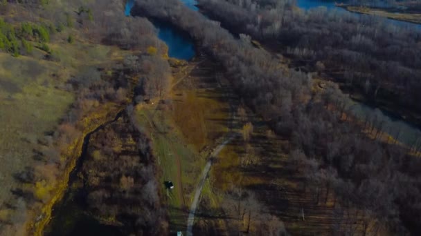Der Herbst Bietet Luftaufnahmen Von Wolga Wald Und Der Gruschinski — Stockvideo