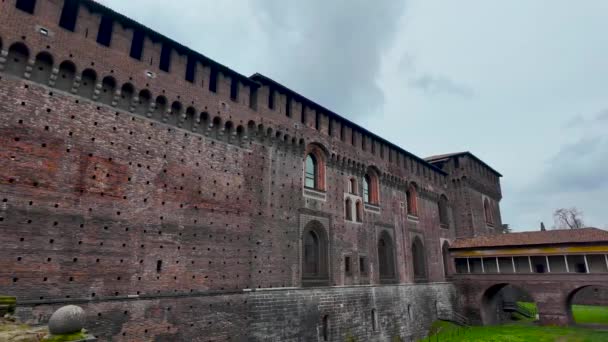 Slow Motion Sforzesco Castle Milán Italia 2024 Imágenes Alta Calidad — Vídeo de stock