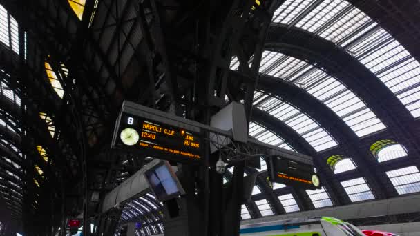 Tableau Information Sur Départ Des Trains Napoli Italie Affichage Gare — Video