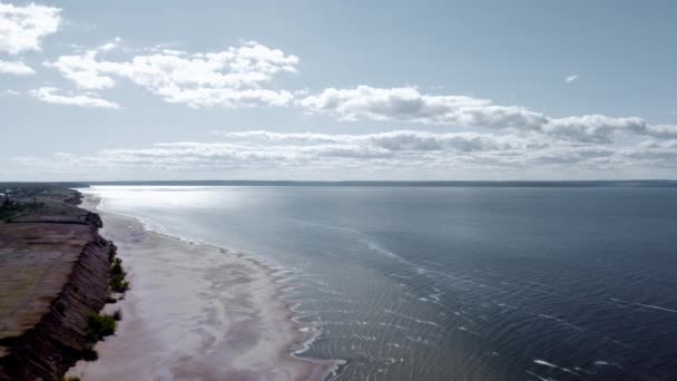 Naturaleza Paleta Drone Filmación Destaca Cálido Día Playa Del Volga — Vídeo de stock