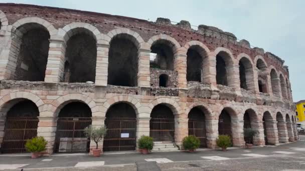 Verona Itália 2024 Passeio Pelo Centro Verona Umas Férias Inverno — Vídeo de Stock
