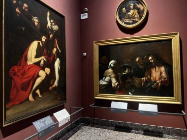 Milan, İtalya, 6 Ekim 2024 Brera Müzesi. Brera, İtalya 'nın Milano kentinde bulunan bir sanat galerisidir. Sergide 14. yüzyıldan 20. yüzyıla kadar 500 'den fazla tablo, heykel ve sanat eserinden oluşan bir koleksiyon yer alıyor.. 
