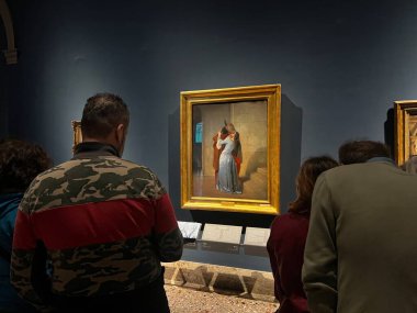 Milan, İtalya, 6 Ekim 2024: Brera Müzesi resimleri. Milan 'daki sanat galerileri. 