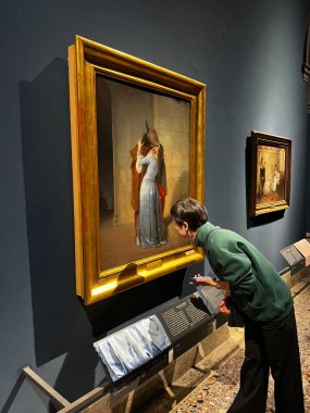 Milan, İtalya, 6 Ekim 2024: Brera Müzesi resimleri. Milan 'daki sanat galerileri. 